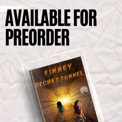 Book Cover Mockup Preorder Finney and the Secret Tunnel Available for Preorder